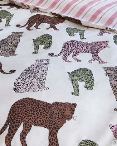Cotton Cream Leopard Print Reversible Set